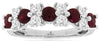 ESTATE 1.62CT DIAMOND & AAA RUBY 14KT WHITE GOLD 3D FLORAL ANNIVERSARY RING