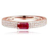 .59CT DIAMOND & AAA RUBY 14KT YELLOW GOLD EMERALD & ROUND 3 ROW ENGAGEMENT RING