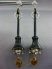 ANTIQUE LARGE 9.15CT OLD MINE DIAMOND & MULTI GEM 14K 2TONE GOLD FLOWER EARRINGS