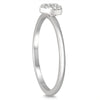 ESTATE .10CT DIAMOND 14KT WHITE GOLD 3D CLASSIC PAVE HEART SHAPE FUN LOVE RING
