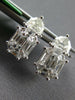 1.2CT DIAMOND 18K WHITE GOLD BAGUETTE ASSCHER & MOON STONE CLUSTER STUD EARRINGS