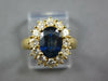1.97CT DIAMOND & SAPPHIRE 18KT YELLOW GOLD OVAL & ROUND FLOWER ENGAGEMENT RING