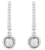 .25CT DIAMOND 14KT WHITE GOLD CLASSIC SOLITAIRE BEZEL LEVERBACK HANGING EARRINGS