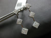 LARGE 1.0CT DIAMOND 18KT WHITE GOLD PRINCESS INVISIBLE GEOMETRICAL FUN EARRINGS
