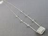 ESTATE .75CT DIAMOND 14KT WHITE GOLD 3D CLUSTER SQUARE HALO BY THE YARD NECKLACE