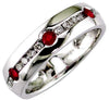 ESTATE .83CT DIAMOND & AAA RUBY 14KT WHITE GOLD CLASSIC ETOILE CHANNEL MENS RING