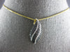.90CT WHITE & BLACK DIAMOND 14KT YELLOW GOLD TEAR DROP FLOATING PENDANT #27971