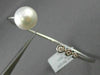ESTATE .1CT DIAMOND & AAA SOUTH SEA PEARL 18K WHITE GOLD JOURNEY BANGLE BRACELET