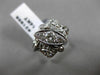 ANTIQUE WIDE .75CT OLD MINE DIAMOND 14KT WHITE GOLD FLORAL MILGRAIN RING #21956