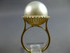 LARGE .44CT DIAMOND & AAA SOUTH SEA PEARL 18KT YELLOW GOLD CLASSIC HALO FUN RING