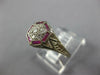 ANTIQUE .34CT DIAMOND & AAA RUBY 18K WHITE GOLD 3D CLUSTER ENGAGEMENT RING 26872