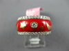 WIDE 1.38CT DIAMOND & RED ENAMEL 18K WHITE GOLD STAR & MOON ETERNITY ETOILE RING