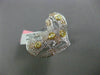 ESTATE EXTRA LARGE 1.42CT DIAMOND 18KT TRI COLOR GOLD 3D ETOILE HEART LOVE RING