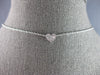 .12CT DIAMOND 14K WHITE GOLD ROUND & BAGUETTE INVISIBLE HEART SHAPE LOVE PENDANT
