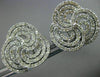 LARGE 2.33CT DIAMOND 18KT WHITE GOLD 3D MULTI ROW SWIRL FLOWER CLIP ON EARRINGS