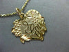 ESTATE 14KT YELLOW GOLD 3D HANDCRAFTED I LOVE YOU FLOWER FLOATING PENDANT #25155