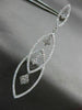 ESTATE LARGE 3.89CT DIAMOND 18KT WHITE GOLD 3D FLOWER TEAR DROP HANGING EARRINGS