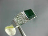 ESTATE 3.84CT DIAMOND & AAA EMERALD 18KT WHITE GOLD 3D SQUARE ENGAGEMENT RING