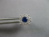 ESTATE .87CT DIAMOND & AAA SAPPHIRE 14KT WHITE GOLD ROUND FLOWER STUD EARRINGS