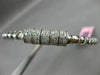 ESTATE 1.20CT DIAMOND 14K WHITE GOLD 3D MULTI ROW SWIRL FLEXIBLE BANGLE BRACELET