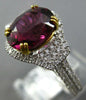 LARGE .45CT DIAMOND & AAA RUBY 14KT WHITE GOLD 3D OVAL FILIGREE ENGAGEMENT RING