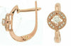 .24CT DIAMOND 14KT ROSE GOLD 3D ROUND FLOWER SQUARE MILGRAIN LEVERBACK EARRINGS