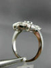 ESTATE WIDE .30CT ROUND DIAMOND 14K WHITE GOLD 3D PAVE ETOILE SQUARE FLOWER RING