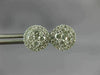 ESTATE LARGE .66CT DIAMOND 18K WHITE GOLD 3D CIRCULAR CLUSTER HALO STUD EARRINGS