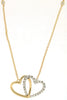 .26CT DIAMOND 14KT YELLOW GOLD ROUND DOUBLE HEART LOVE KNOT BY THE YARD NECKLACE