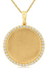 .16CT DIAMOND 14KT YELLOW GOLD 3D ROUND CIRCULAR ENGRAVEABLE FLOATING NPENDANT
