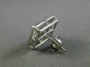 ESTATE 1.0CT WHITE & BLUE DIAMOND 14K WHITE GOLD GEOMETRIC SQUARE EARRINGS 19576