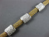 ESTATE .75CT DIAMOND 14KT 2 TONE GOLD PAVE SQUARE BY THE YARD MESH LOVE NECKLACE