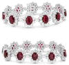 LARGE 22.35CT DIAMOND & AAA RUBY 18KT WHITE GOLD 3D OVAL & ROUND TENNIS BRACELET