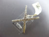 ESTATE LARGE .47CT DIAMOND 14KT WHITE GOLD 3D X CRISS CROSS LOVE RING