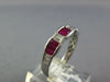 1.08CT DIAMOND & AAA RUBY 18K WHITE GOLD BAGUETTE BEZEL CLASSIC ANNIVERSARY RING