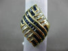 ESTATE LARGE 3.36CT DIAMOND & AAA SAPPHIRE 18KT YELLOW GOLD MULTI ROW LOVE RING