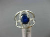 ESTATE 1.53CT DIAMOND & AAA SAPPHIRE 14K WHITE GOLD 3D OVAL HALO ENGAGEMENT RING