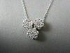 ANTIQUE 1.14CT ROUND CUT DIAMOND 14KT WHITE GOLD CLASSIC TRIPLE FLOWER PENDANT