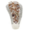 ESTATE LARGE 3.06CT WHITE & PINK DIAMOND 18KT WHITE & ROSE GOLD ANNIVERSARY RING