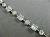 ESTATE LONG 3.1CT ROUND & BAGUETTE DIAMOND 18K WHITE GOLD SQUARE TENNIS BRACELET