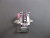 LARGE 5.44CT DIAMOND & AAA KUNZITE 18KT WHITE GOLD EMERALD CUT ENGAGEMENT RING