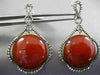ANTIQUE MASSIVE 47.58CT FANCY DIAMOND & AAA RED AGATE 14KT 2 TONE GOLD EARRINGS