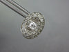 ESTATE 2.0CT DIAMOND 14K WHITE GOLD 3D ROUND OVAL FILIGREE CLUSTER STUD EARRINGS