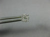 ESTATE .33CT DIAMOND 14KT 2 TONE GOLD ROUND SOLITAIRE HALO CLUSTER STUD EARRINGS