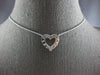 ESTATE 1.24CT DIAMOND 14KT WHITE GOLD 3D ROUND CLASSIC OPEN HEART LOVE NECKLACE