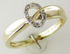 ESTATE .09CT DIAMOND 14KT YELLOW GOLD 3D CLASSIC OVAL LOVE KNOT FUN RING