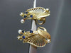 ANTIQUE AAA PEARL & SAPPHIRE 14K YELLOW GOLD HANDCRAFTED CLIP ON EARRINGS #22573