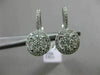 ESTATE .88CT DIAMOND 18KT WHITE GOLD 3D CLASSIC HALO LEVERBACK HANGING EARRINGS