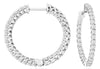 ESTATE 1.0CT DIAMOND 14KT WHITE GOLD INSIDE OUT FILIGREE HOOP HANGING EARRINGS