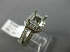 ESTATE WIDE .50CT DIAMOND 14K WHITE GOLD SQUARE SEMI MOUNT ENGAGEMENT RING #1275